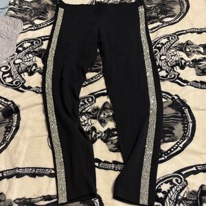 Express Black Leggings with Silver Accents